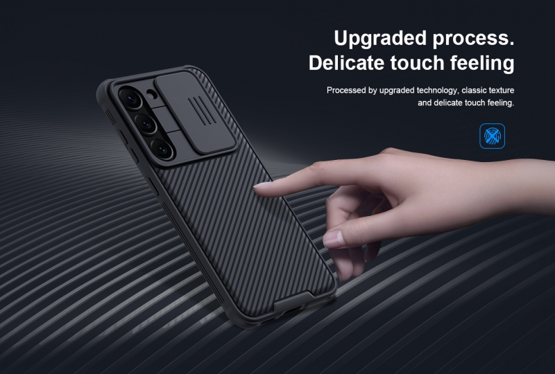Ốp Lưng Samsung Galaxy S23 Plus Chính Hãng Nillkin CamShield thiết kế dạng camera đóng mở giúp bảo vệ an toàn cho Camera của máy, màu sắc đen huyền bí sang trọng rất hợp với phái mạnh.